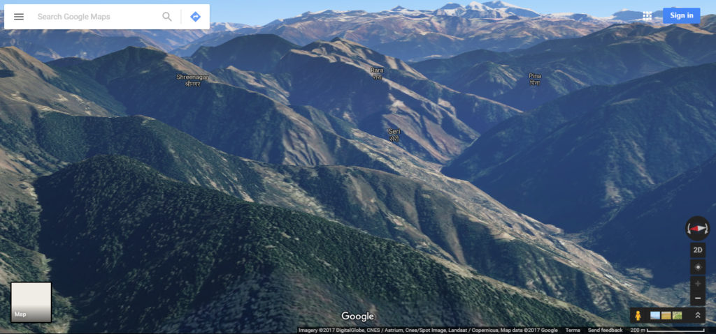 Mountains via google maps