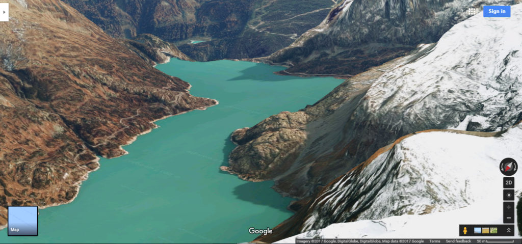Lake in Switzerland via google maps