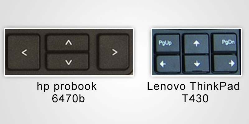 Arrow Key Layout - HP vs Lenovo